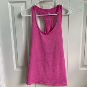 Pink and White Striped Workout Tank Top